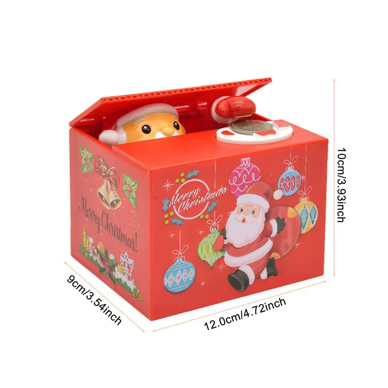 Panda Coin Box Electronic Santa Claus Piggy Bank Zautomatyzowane kota złodzieja pieniądze Zapisywanie pudełka Nowy Rok urodzinowy prezent świąteczny dla dziecka