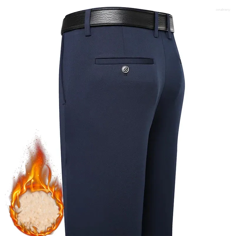 Pantalon pour hommes enlecement hommes de costume d'hiver Bureau de pantalon extensible régulier