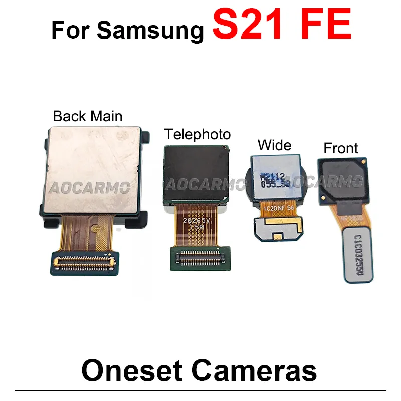 Per Samsung Galaxy S21 Fe Front + Teleotdio posteriore e larghezza di sostituzione del cavo flessibile della telecamera principale posteriore S21FE 5G