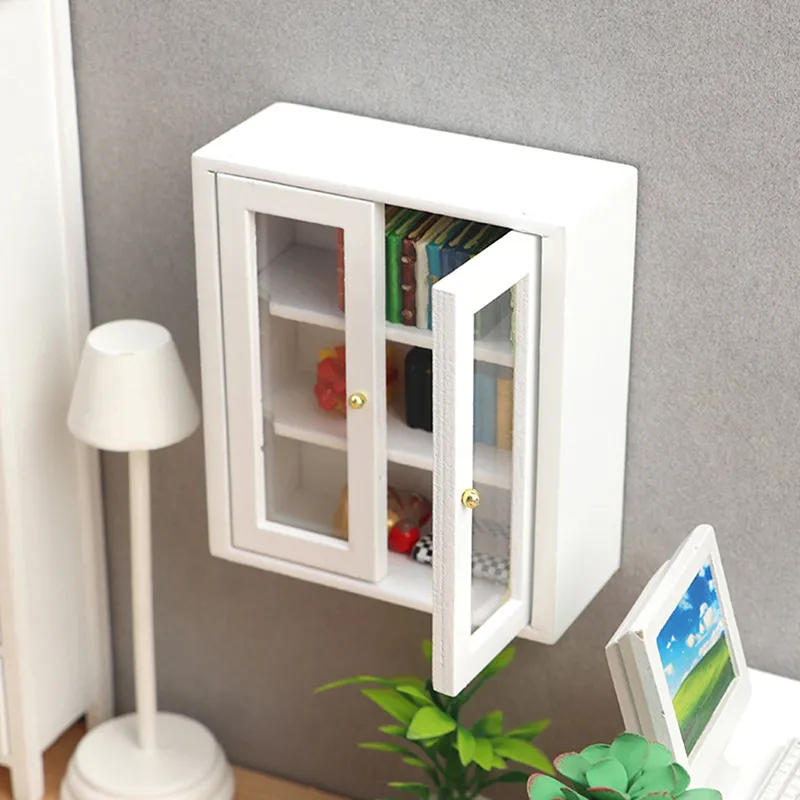 1:12 Scale Wooden Wall Hanging Cabinet Miniature Dollhouse Furniture For Kitchen Dining Room Storage Shelf 1:12 Scale Wooden Wall Hanging Cabinet Miniature Dollhouse Furniture For Kitchen Dining Room Storage Shelf