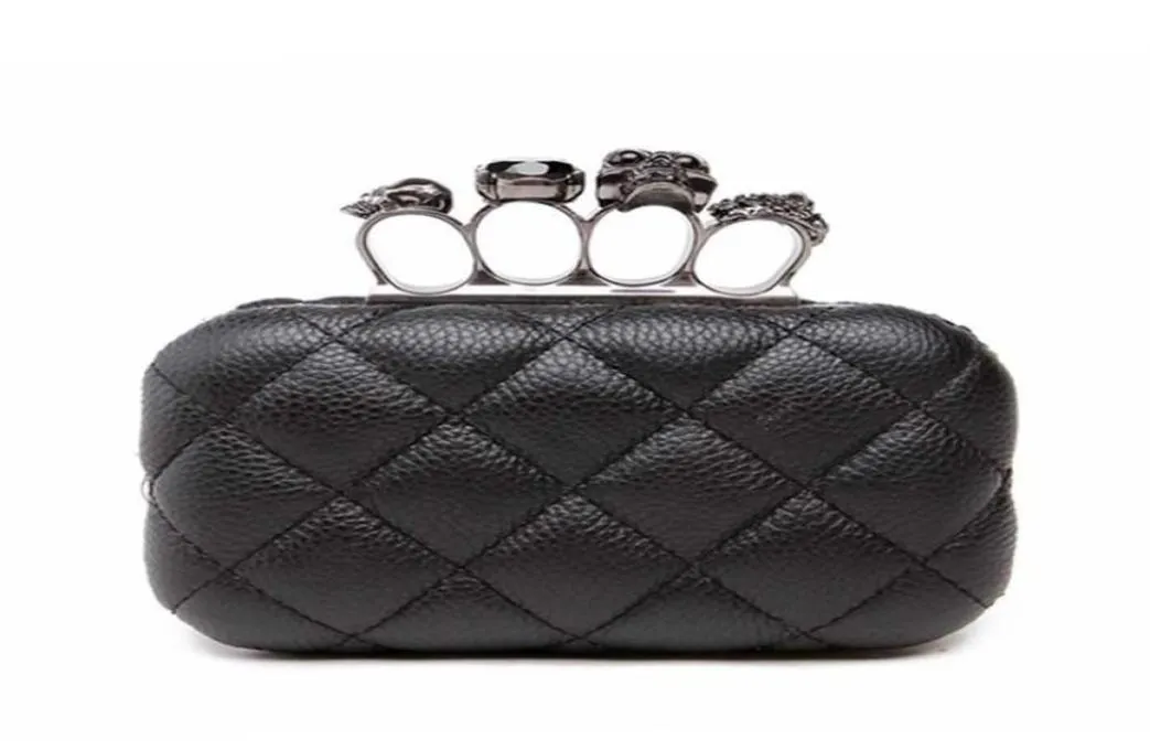 Skull Ring Woman Evening Sac Vintage Plaid Clutch Ladies Messenger Sacs Mini Black Luxury Party Claket Pourse9823591