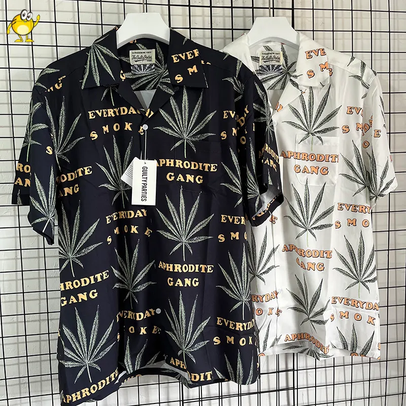 トップス WACKO MARIA Spider Pattern Print Shirt WACKO MARIA 2024ss New Spider Printing Shirts Men Woman