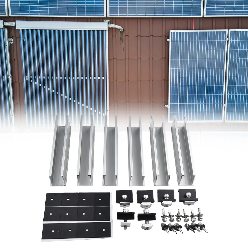 PV Solar Module Bracket Mounting Rail Kit Aluminium Rails with 20cm ...