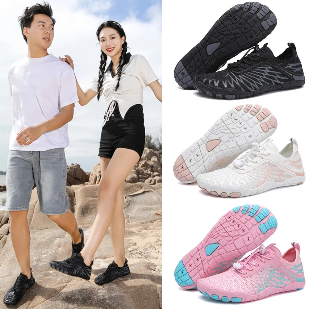 Chaussures aqua non glissées Eau secs à naissance nus chaussures Breashable Beach Wading Sneakers pour hommes Chaussures pour la randonnée à lac 240402