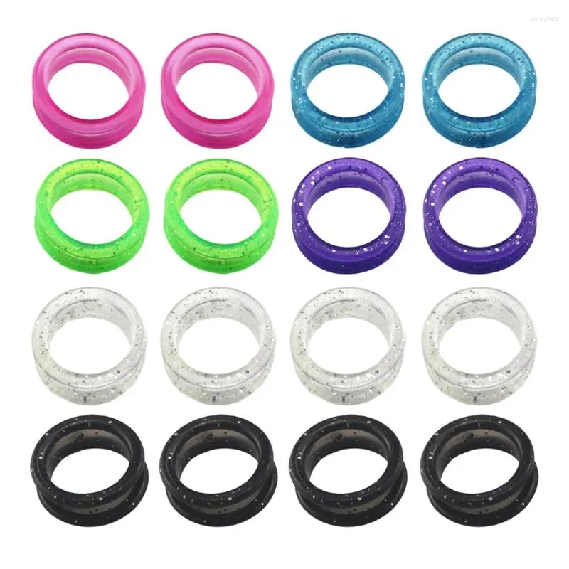 Vestuário para cães 16 pcs tesouras anel de silicone brilho confortável tesouras de tampa de mão anéis de gel de sílica