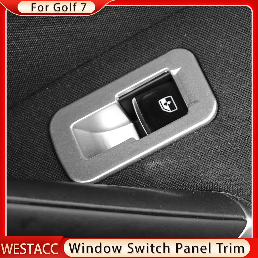 4Pcs Car Door Armrest Windows Lift Panel Cover Trim Stickers for Volkswagen VW Golf 7 MK7 7.5 MK7.5 2013 - 2019 LHD Accessories