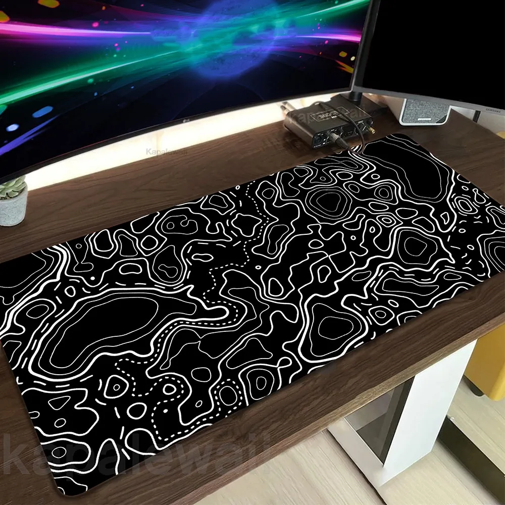 Save Big on Bulk Massive Mouse Mat Large Computer Mouse Pads Extra Large  Topographic Art Mousepad, Extended Black Desk Mat For Keyboard And Mouse, 