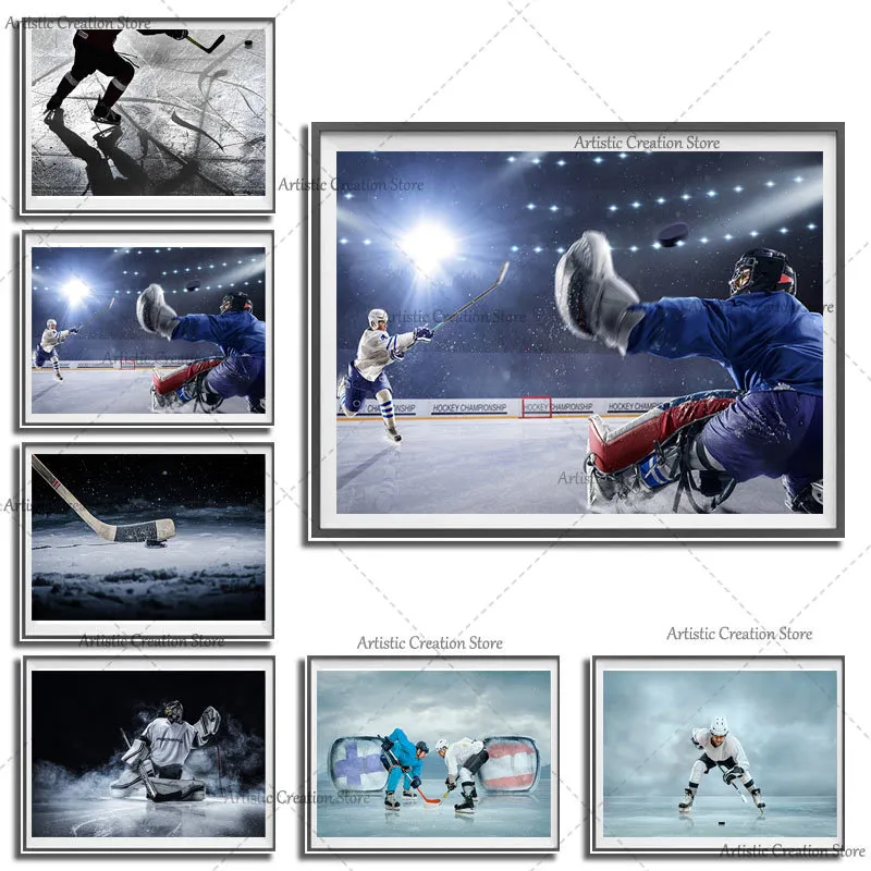 Moderne Sporthockeyplakate Kunst Leinwand Malerei Wandkunst Feld Hockey Wandbilder Fitnessstudio für Wohnzimmer Home Dekoration