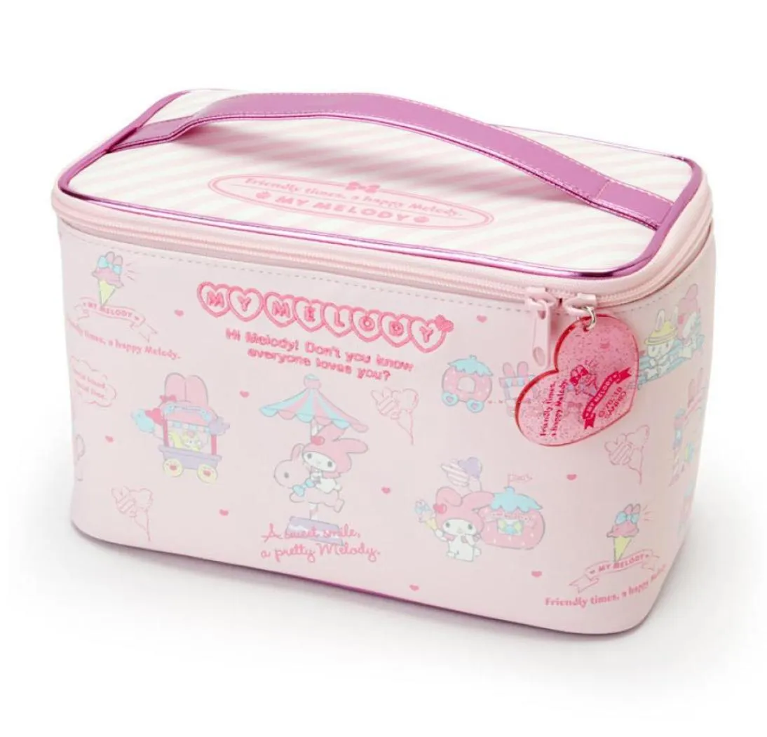 Cartoon My Melody Pink Pu Leather Makeup Bag Kosmetiska väskor Make Up Box Women Beauty Case Storage Towerry Bag T2005197045650