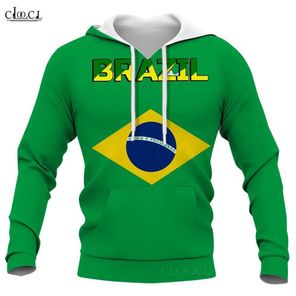 Hoodie Frauen Männer Kleidung Graffiti Brasilien Flag 3d gedruckt beliebte Pullover Langarmdraisstring Sweatshirt S-5xl