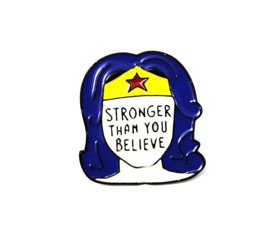 Wonder Woman Alloy Broches Creative Anime -personages Badge Stronger dan u gelooft Letter Pins2757175