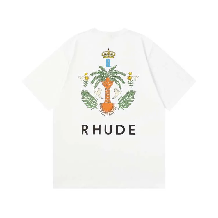 Top Craftsmanship rhude maschile magliette Summer Designer Tshirts Street Casual Short Short Beach Style Rhude Tees Cotton Printing Rhude Shirt Tshirts Designe