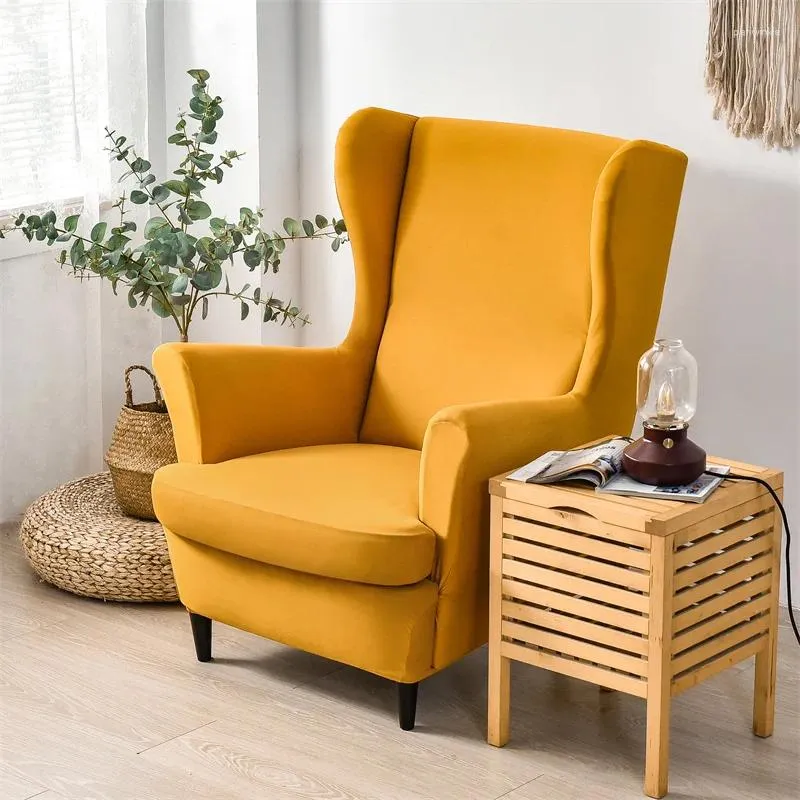 Pokrywa krzesła stałe pokrycie elastyczne fotele skrzydlowe sofa sofa tylna krzesło stretch obbryszy