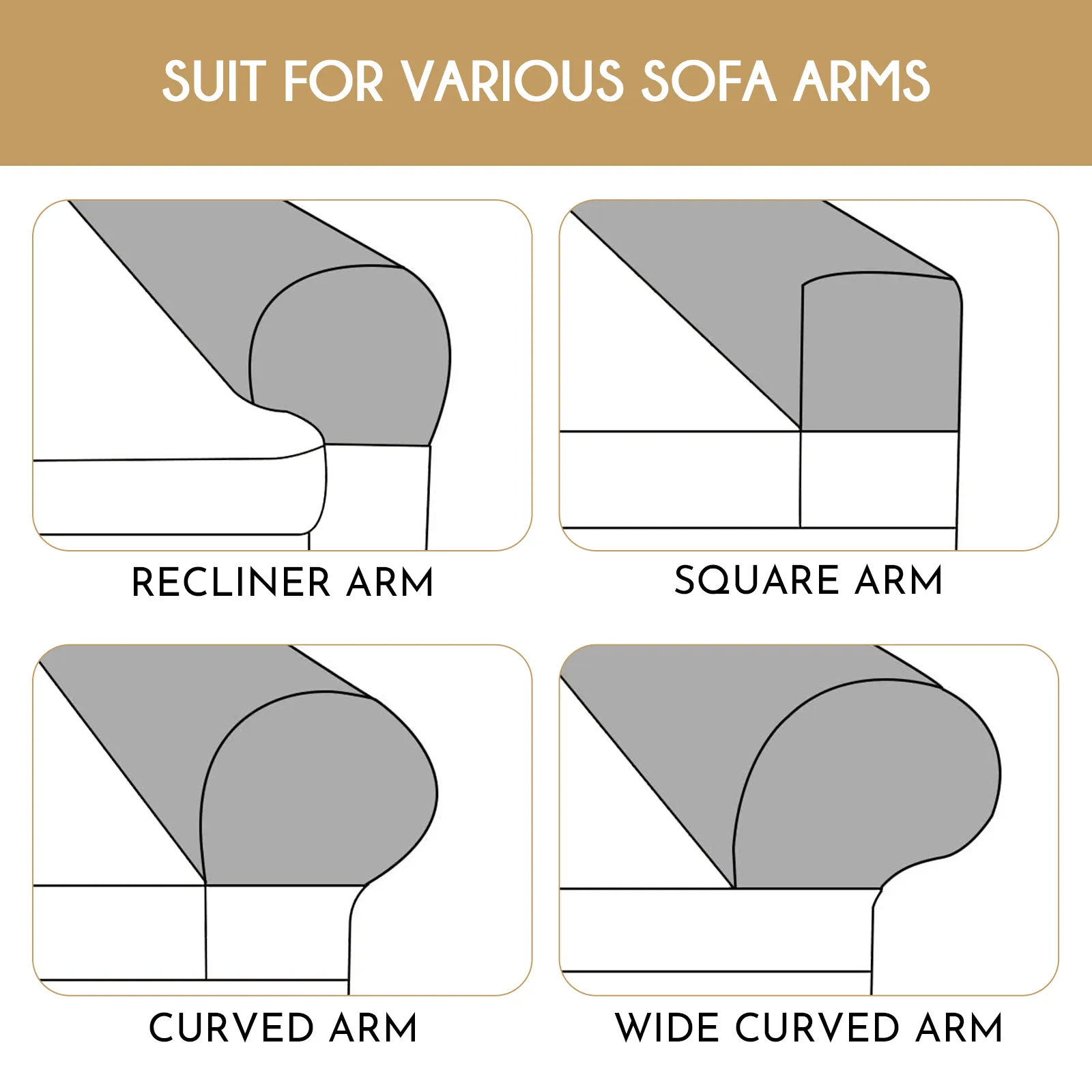 2 PCS Couvre-canapés Couvre-canapés Stretch Stretch Accoud Protectors Protectors Meubles Protecteurs Two Piece Suit