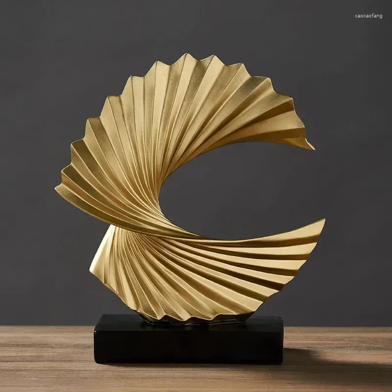 Figurines décoratives décor moderne abstraite sculpture résine sculptur art doré statue salon salon décoration de bureau de bureau accessoires