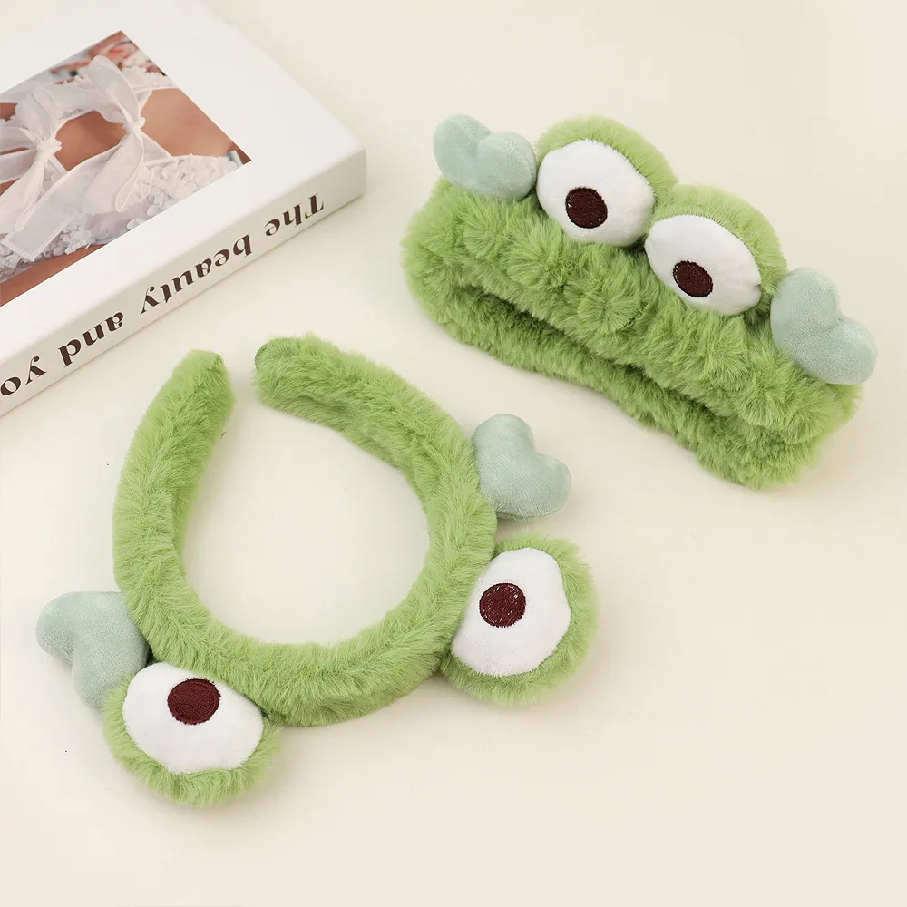 2022 Funny Frog Animal Makeup Headband Wide-brimmed Elastic Hairbands Cute Girls Hair Bands Women Hair Accessories