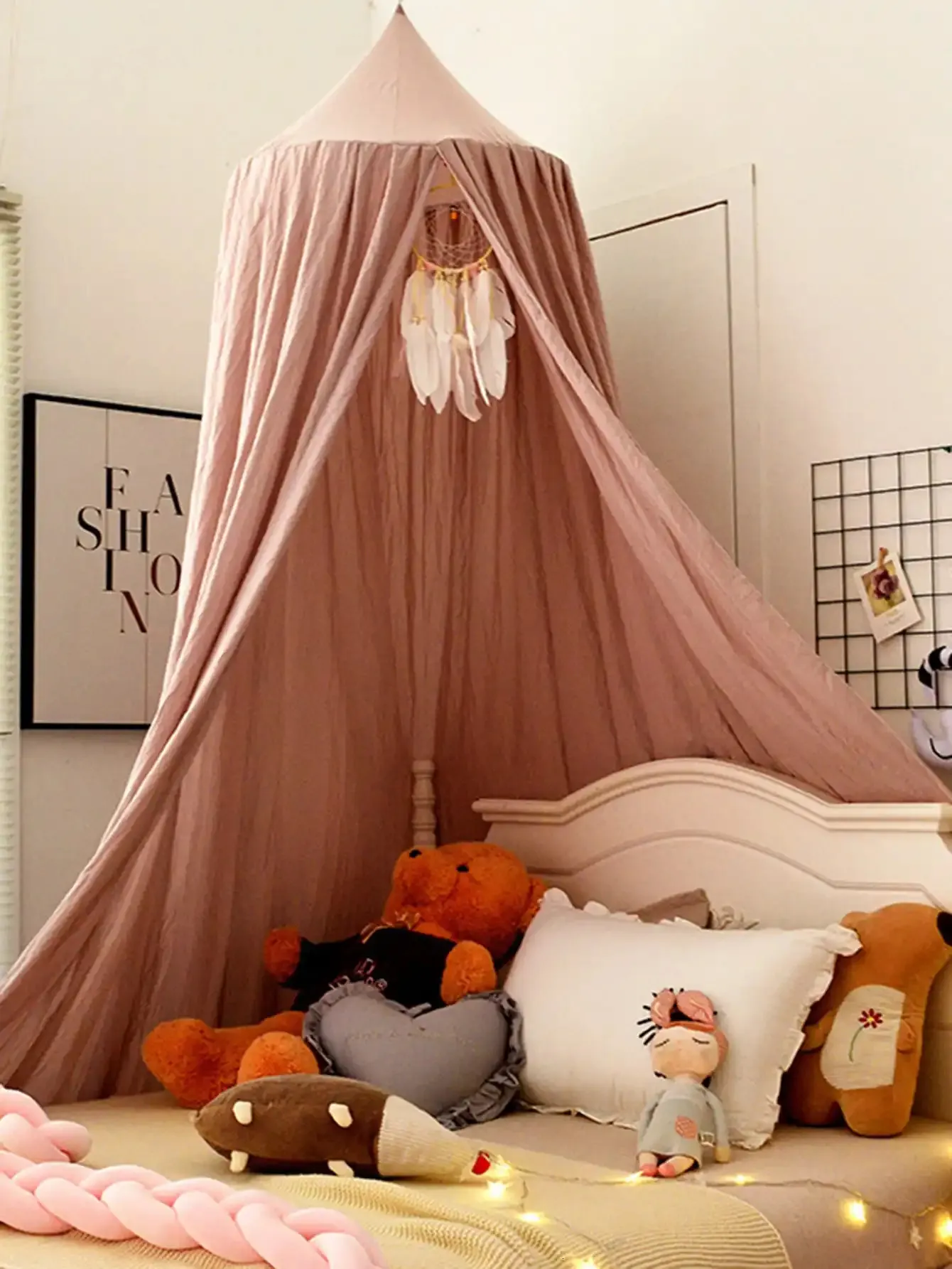 Mosquito net baby crib gardin hängande tält hem dekoration vardagsrum sovrum hörn säng dekor flicka prinsessa 240407