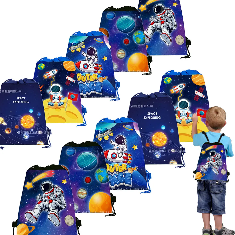 50 Pack Space Theme Drawstring Bags Astronaut Candy Bags for Kids ...