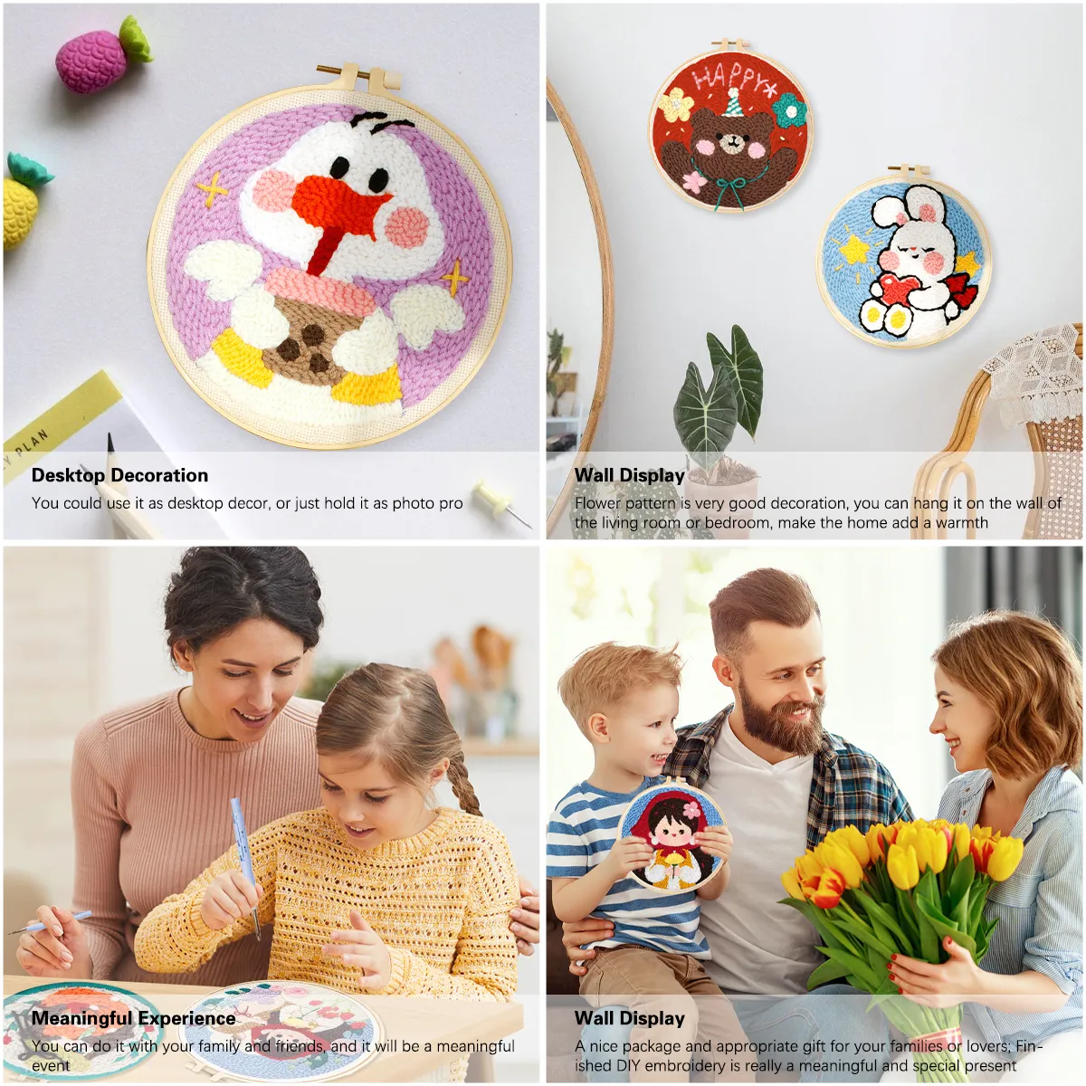 RUOPOTY DIY Punch Needle Embroidery Starter Kit for Beginner Kids with ...