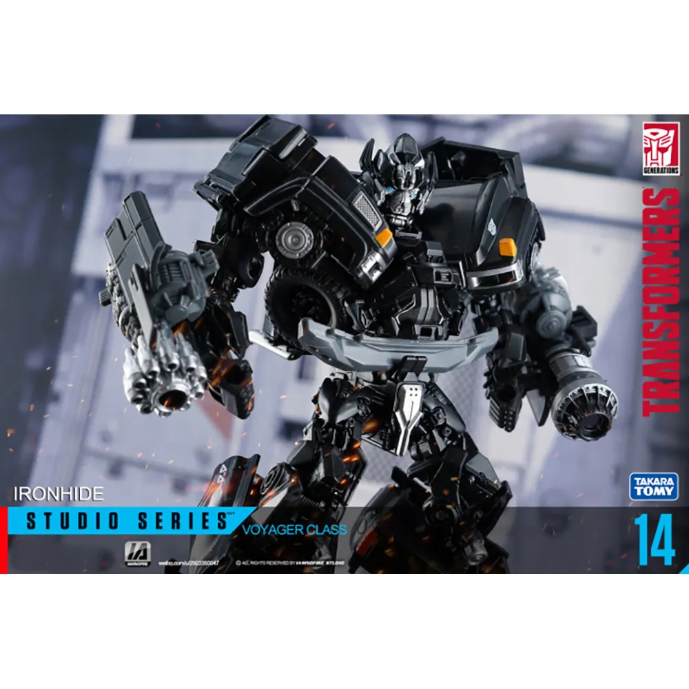 Original Hasbro Transformers Studio Series 14 Ironhide Voyager Classe 165mm Robot Toys Anime Figura Modelo de carro Presente