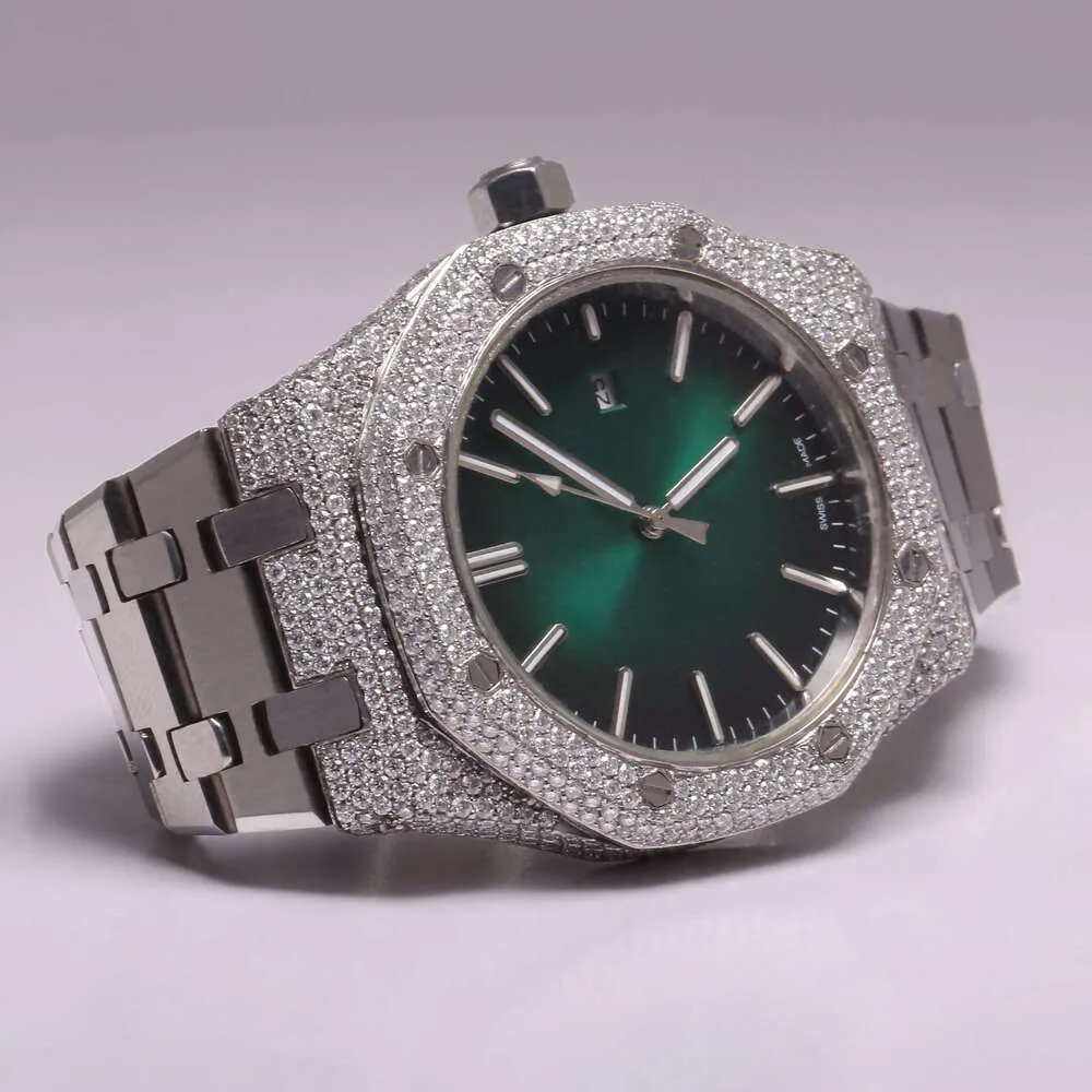 Luxe die er volledig uitziet, bekijk Iced Iced for Men Woman Top vakmanschap uniek en dure Mosang Diamond Watchs voor Hip Hop Industrial Luxueuze 68881