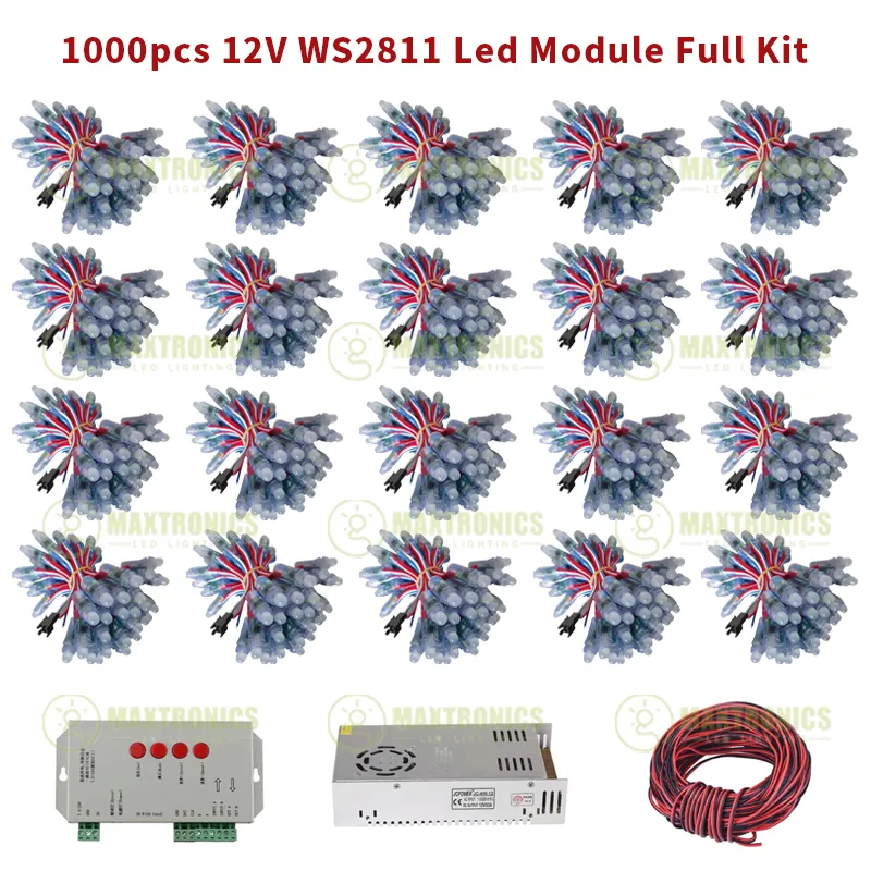 1000pcs 12mm #WS2811 IC Full Color Pixel LED Module Light DC 5V Input IP68 Waterproof RGB Color Digital LED Pixel Light /e/_DeKB5pv - Foto 3