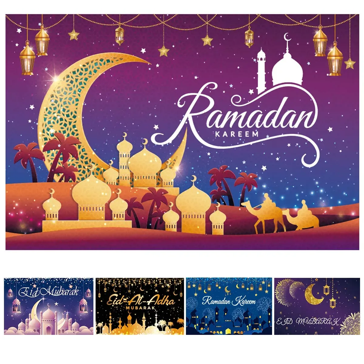 Ramadan Background Eid Mubarak Décorations pour la maison Islamic Muslim Party Favors Cadeaux islamiques Eid Al Adha Ramadan Kareem Mubarak