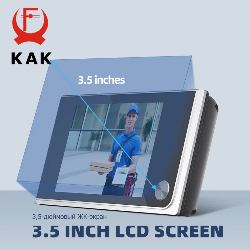 Kak Door Puphole Camera 3,5 pouces LCD HD Screen Digital Puphole Viewer Camera Camera Video Door Door 120 degrés