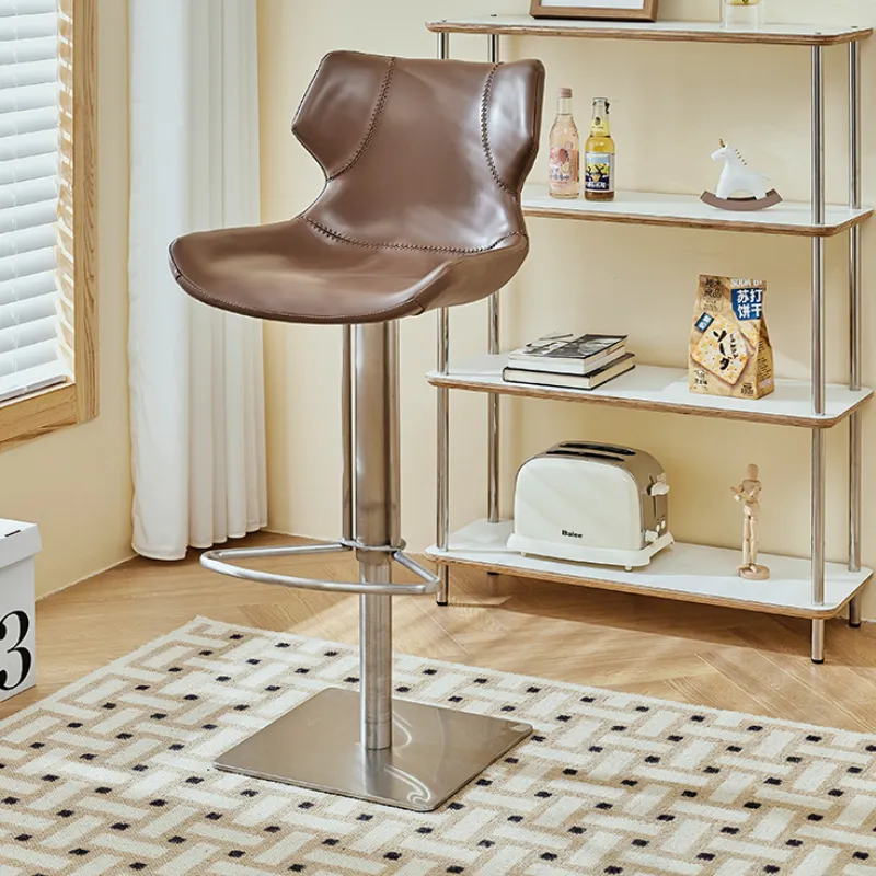 Cadeiras de barra de balcão vintage de couro Cadeiras de barra de escritório de luxo de luxo designer Silla Giratoria itens domésticos YY50BC