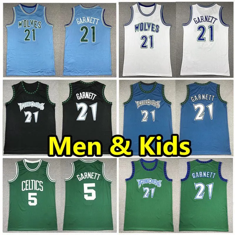 Kevin Garnett Timberwolves Retro Basketball Jersey Hardwood Classic Vintage Jersey for Men Youth Kids