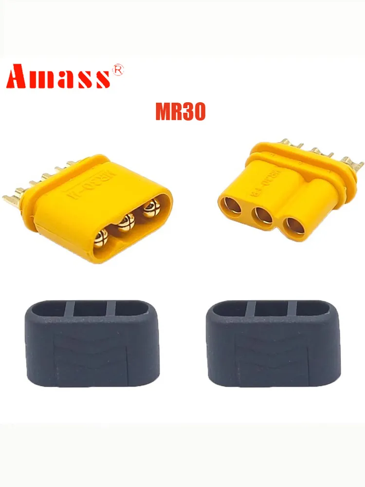 10 Paires Connecteurs MR30 Mâle/femelle Avec Gaine – Pour Batteries LiPo RC – Avion, Drone, Multicopter