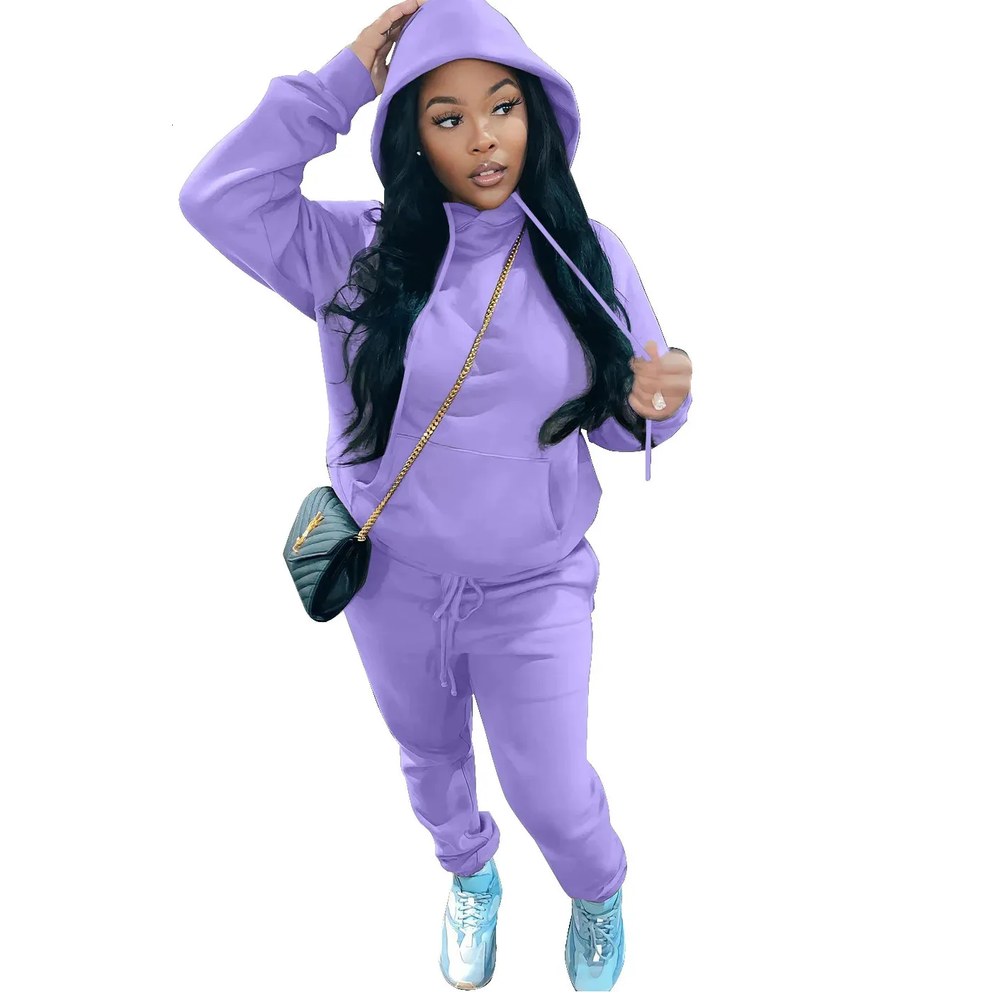 DHgate Womens Casual Plus Size Cashmere Hoodie Two Piece Sports Suit Set S 5XL Custom Selling Fashion 240329 Apparel