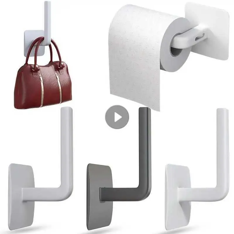 Toiletpapierhouders Sluit gratis papieren handdoekhouder onder Cabinet Papier Rollrek Toiletpapierhouder Tissue Hanger Badkamer Handdoekhouder Opbergrek 240410