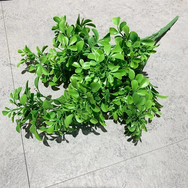 Decorative Flowers Artificial Poplar Leaf Plant Fake Allocation Bush Plants Home Table Potted Green Wall Accessories