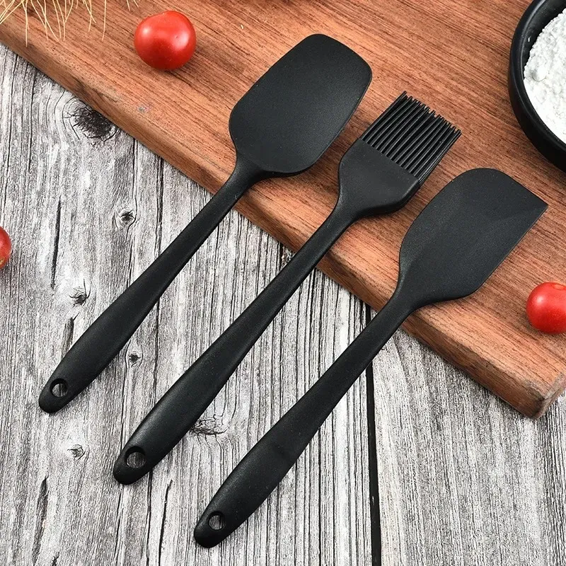 3st Set Silicone Spatula värmebeständiga icke-stickade silikonredskap som är uppsättningar för konditorisk kök matlagning spatel oljeborste för värmebeständig spateluppsättning