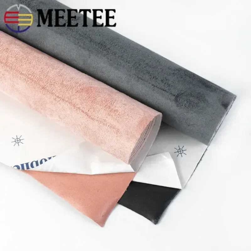 Meetee 50 * 149cm 0,8 mm Tissu en daim d'épaisseur Tissu de tissu auto-adhésif extensible pour le panneau de porte intérieure de voiture