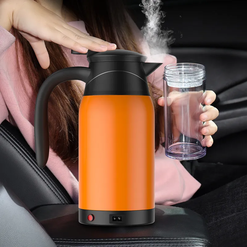 12V 24V Electric Car Kettle 2024 Model 1L Stainless Steel Travel Mug for Hot Water Coffee Tea on the Go