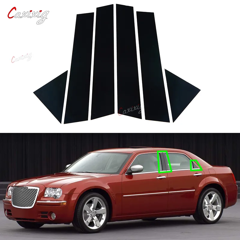 6 pezzi di pilastro per finestre per auto Ribaltature di copertura di stampaggio BC Colonna per Chrysler 300 300C Dodge Magnum 2005-2010 Parti esterne