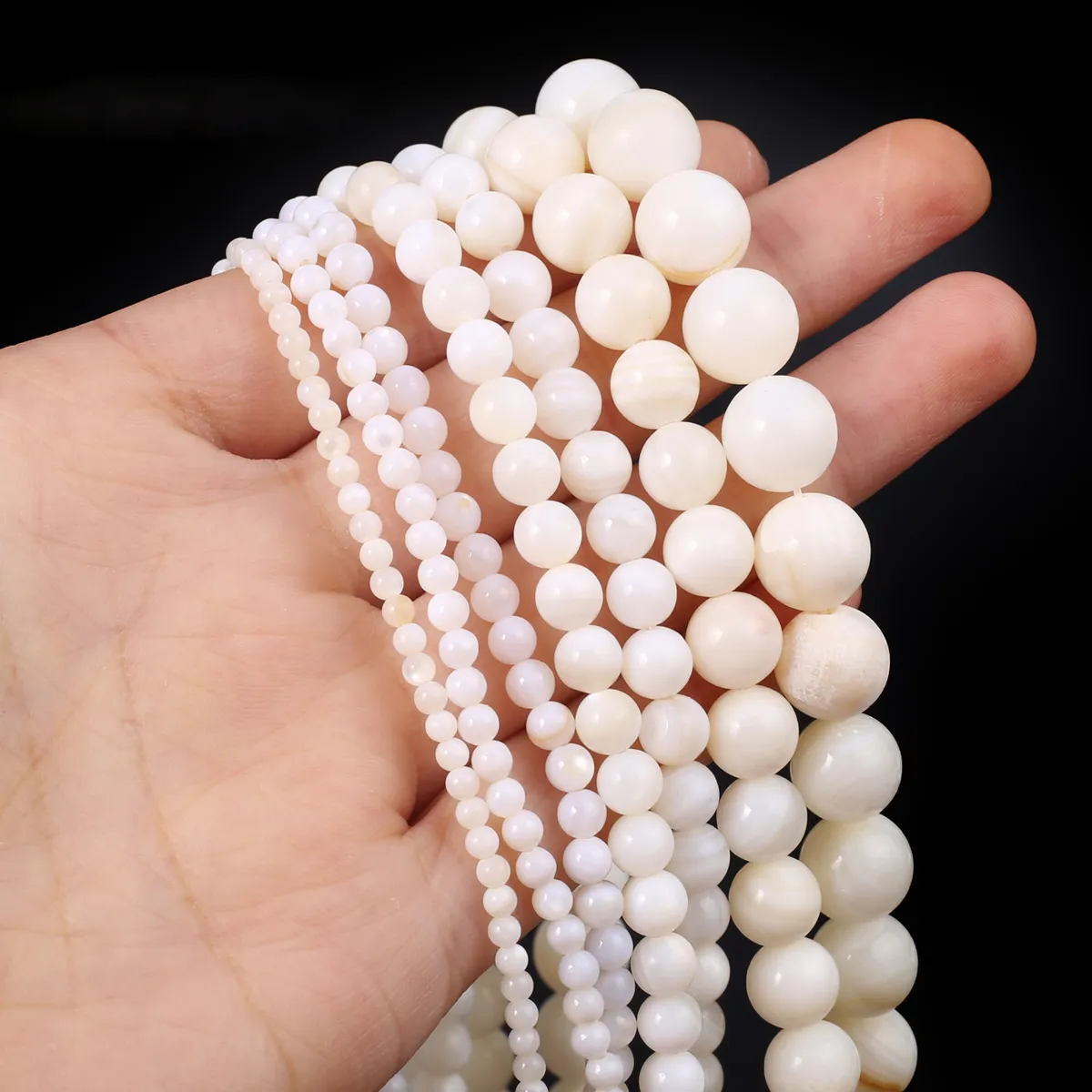 Natural Freshwater Shell Beads 3/4/5mm Round Loose... From Ddmyearth ...