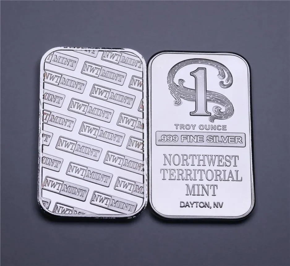 1 Troy Ounce 999 Fine Silver Bullion Bar Northwest Teeritorial Mint Silver Bar Silverplated mässing No Magnetism5293604