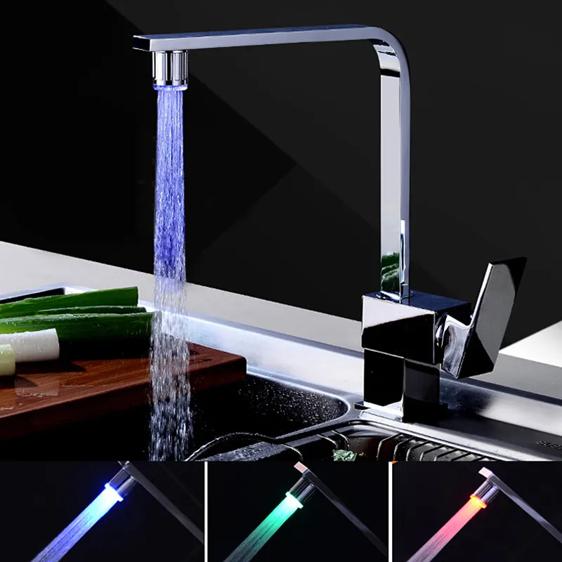 LED Water Faucet Light Changing Waterfall Glow Stream Tap Universal ...