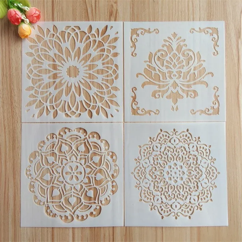 Modello decorativo stencil mandala modelli di pittura spray graziosi a cavità