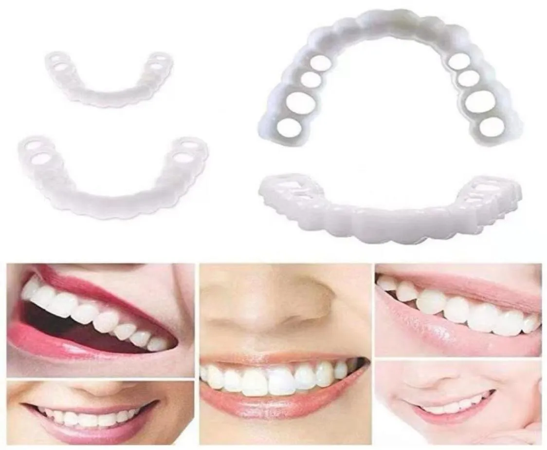 Tillfällig komfort passar kosmetiska tänder flex tandprotes tänder topp kosmetisk faner falskt tand täckning3711572