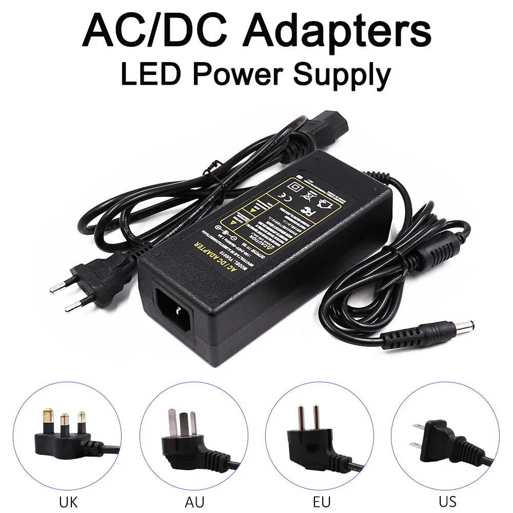 Adaptadores 3A de AC/DC Fuente de alimentación LED EU US Au UK Plug para COB Transformador de iluminación LED Transformador LED Switching Fuente de alimentación
