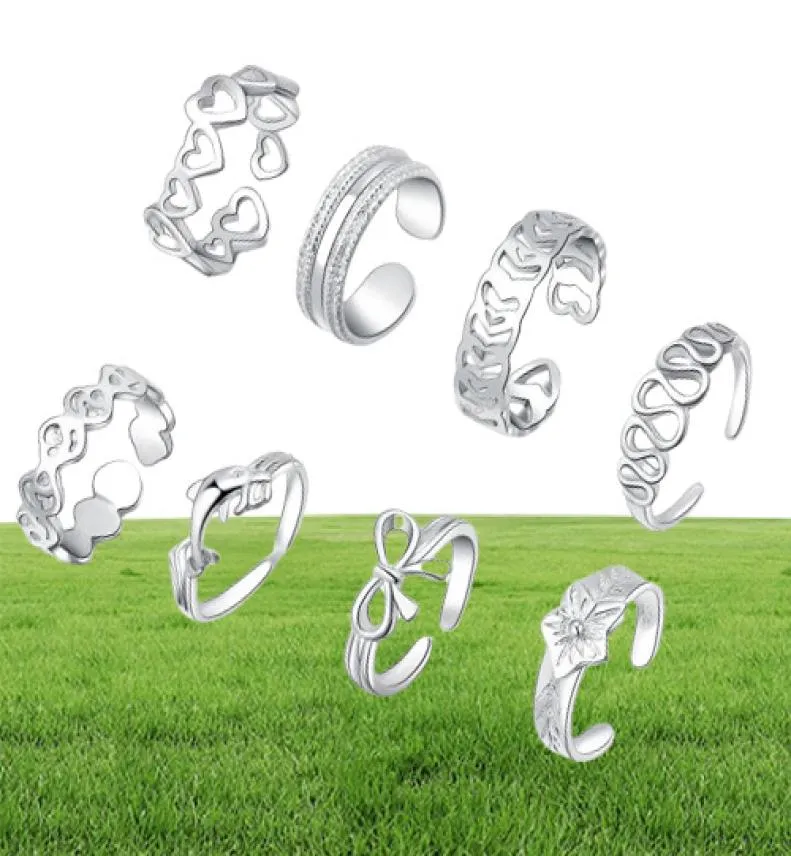 toe rings body jewelry 8 Piece Foot Set Small Tail Bow Dolphin Love Shape Hawaiian Jewelry Gqelq Toe Rings3462743