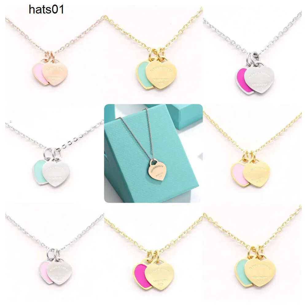 Womens Heart Halsband Halsband Designer Jycken Kedjor Pendant Rostfritt stål Charm Anniversary Present For Women Gold Plated ISMS