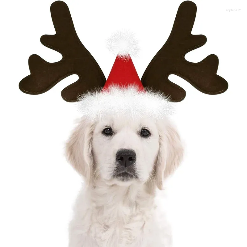 犬のアパレルはエルクトナカイ角ヘッドバンドサンタハットペットクリスマスクールなコスチュームかわいいセラしたかわいいセラ