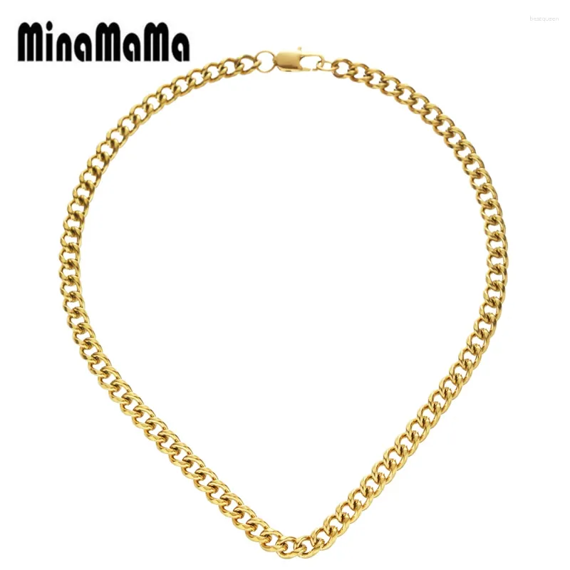 Chain Square Clasp Aço inoxidável colar de corrente grossa para mulheres homens gargantilhas de colares de hip hop jóias