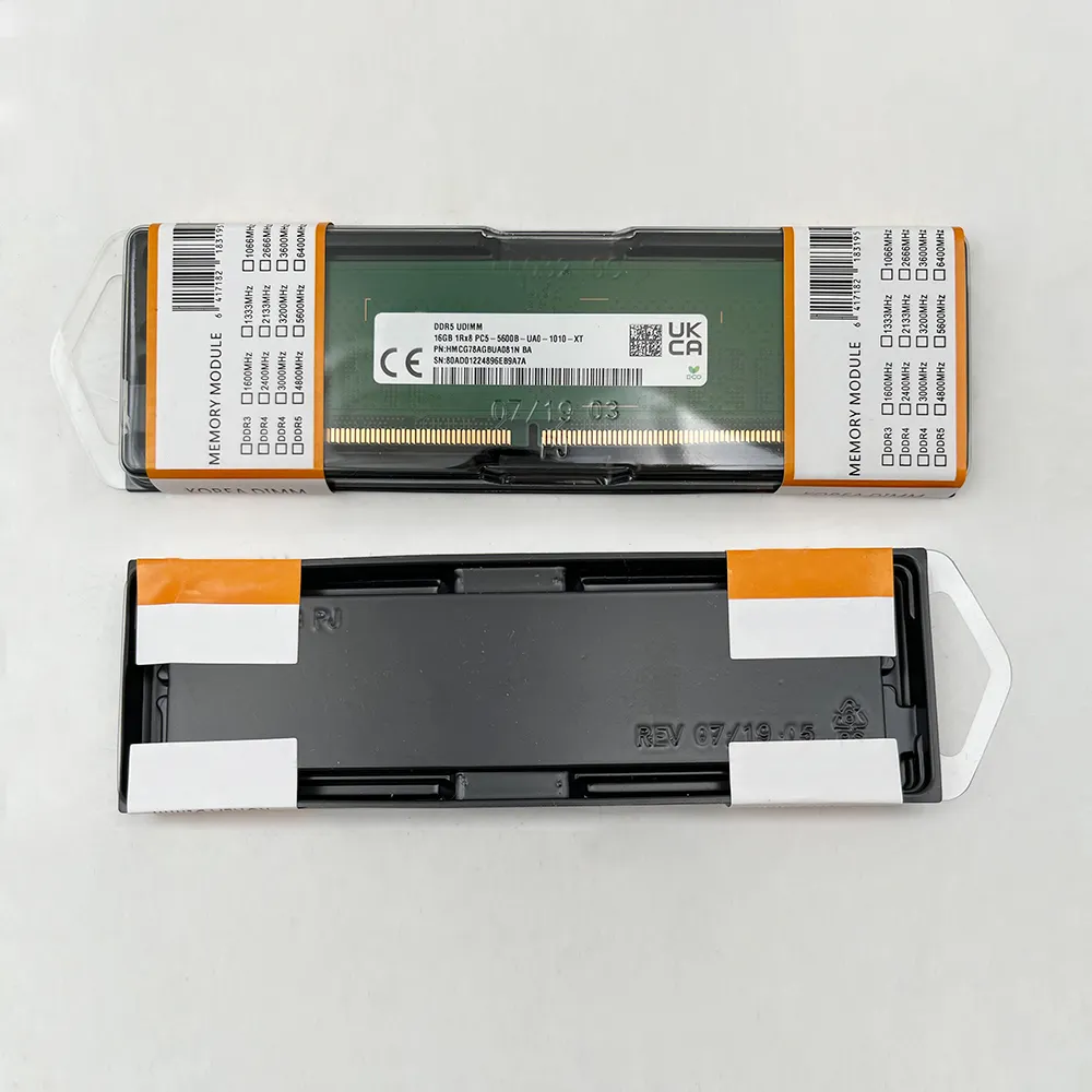 メモリー SK Hynix DDR5 16GB x2 5600MHz New SK Hynix 16GB DDR5 5600MHz PC5-44800 262-Pins 1RX8