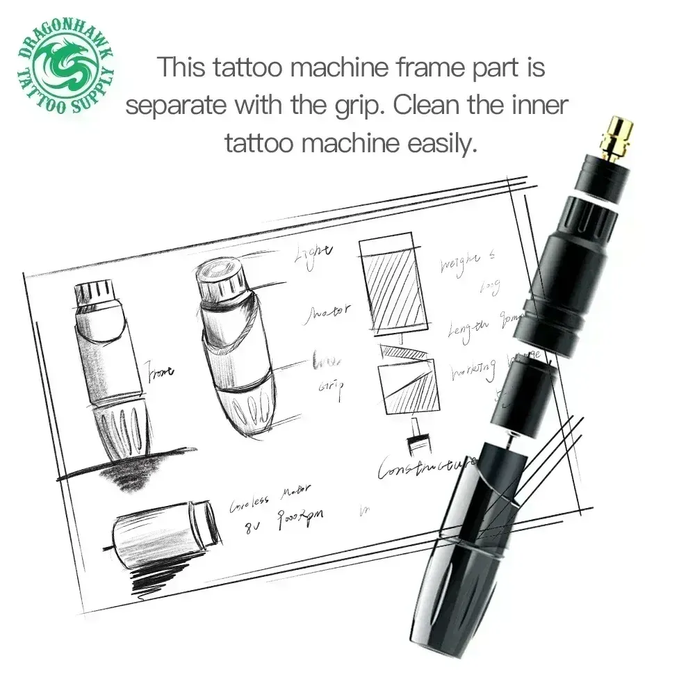 Mast Tattoo P10 Rotary Tattoo Machine Professionelle Make -up dauerhaft mit Ink Pro -Nadeln Tattoo Machine Kit Komplett